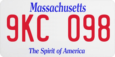 MA license plate 9KC098