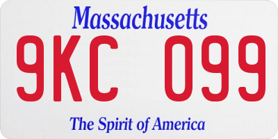 MA license plate 9KC099