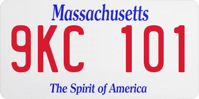 MA license plate 9KC101