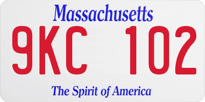 MA license plate 9KC102