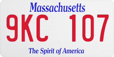 MA license plate 9KC107