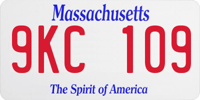 MA license plate 9KC109