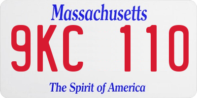 MA license plate 9KC110