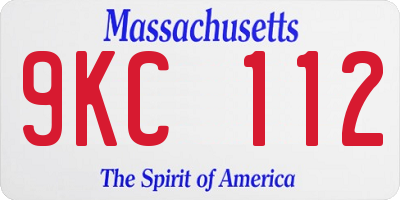 MA license plate 9KC112