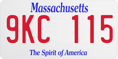 MA license plate 9KC115