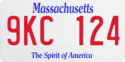 MA license plate 9KC124