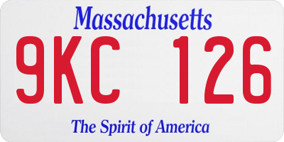 MA license plate 9KC126
