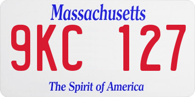 MA license plate 9KC127