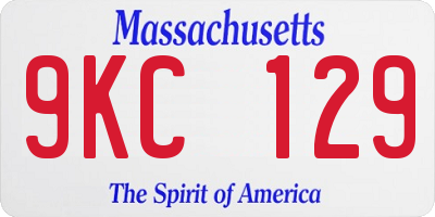 MA license plate 9KC129