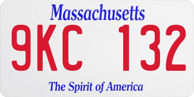 MA license plate 9KC132