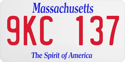 MA license plate 9KC137