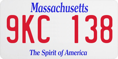 MA license plate 9KC138