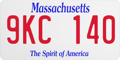 MA license plate 9KC140