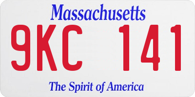 MA license plate 9KC141