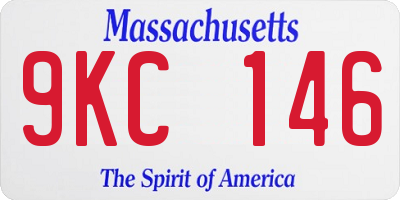 MA license plate 9KC146