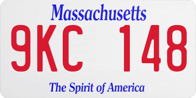 MA license plate 9KC148