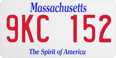 MA license plate 9KC152
