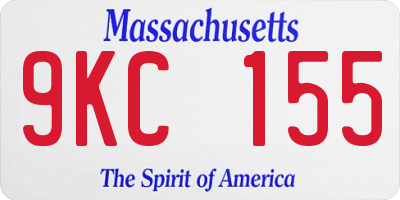 MA license plate 9KC155