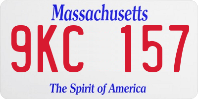 MA license plate 9KC157