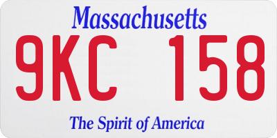 MA license plate 9KC158