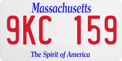 MA license plate 9KC159