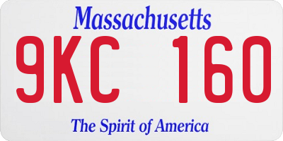 MA license plate 9KC160