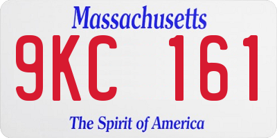 MA license plate 9KC161