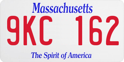 MA license plate 9KC162