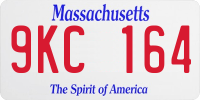 MA license plate 9KC164