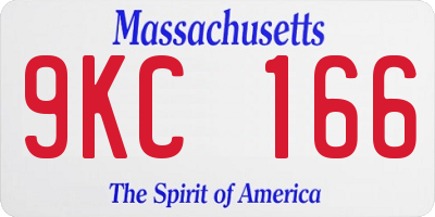 MA license plate 9KC166