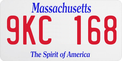 MA license plate 9KC168