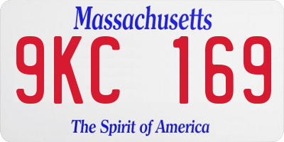 MA license plate 9KC169