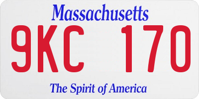 MA license plate 9KC170