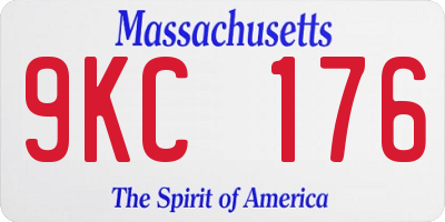 MA license plate 9KC176