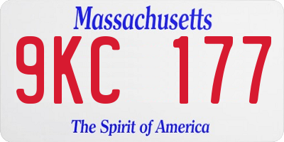 MA license plate 9KC177