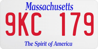 MA license plate 9KC179