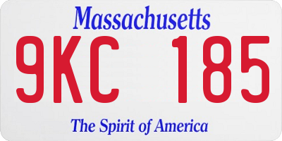 MA license plate 9KC185
