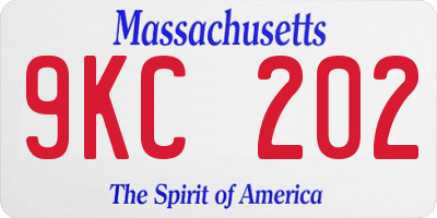 MA license plate 9KC202