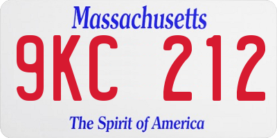 MA license plate 9KC212