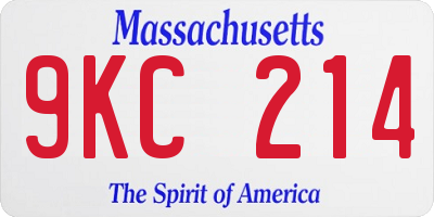 MA license plate 9KC214