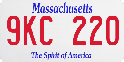 MA license plate 9KC220