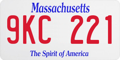 MA license plate 9KC221