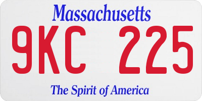 MA license plate 9KC225