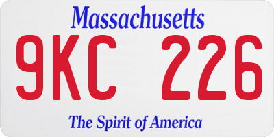 MA license plate 9KC226