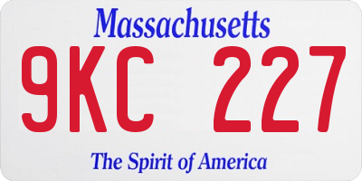 MA license plate 9KC227