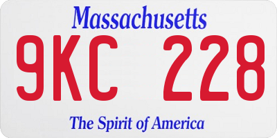 MA license plate 9KC228
