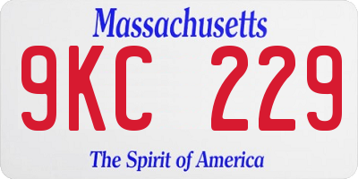 MA license plate 9KC229