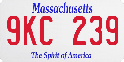 MA license plate 9KC239