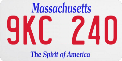 MA license plate 9KC240