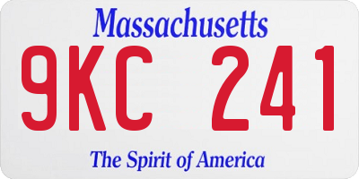 MA license plate 9KC241